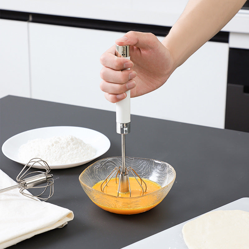 Semi-automatic Stainless Steel Egg Beater Whisk