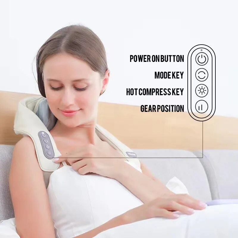 Electric Neck And Shoulder Massager With Heating Function