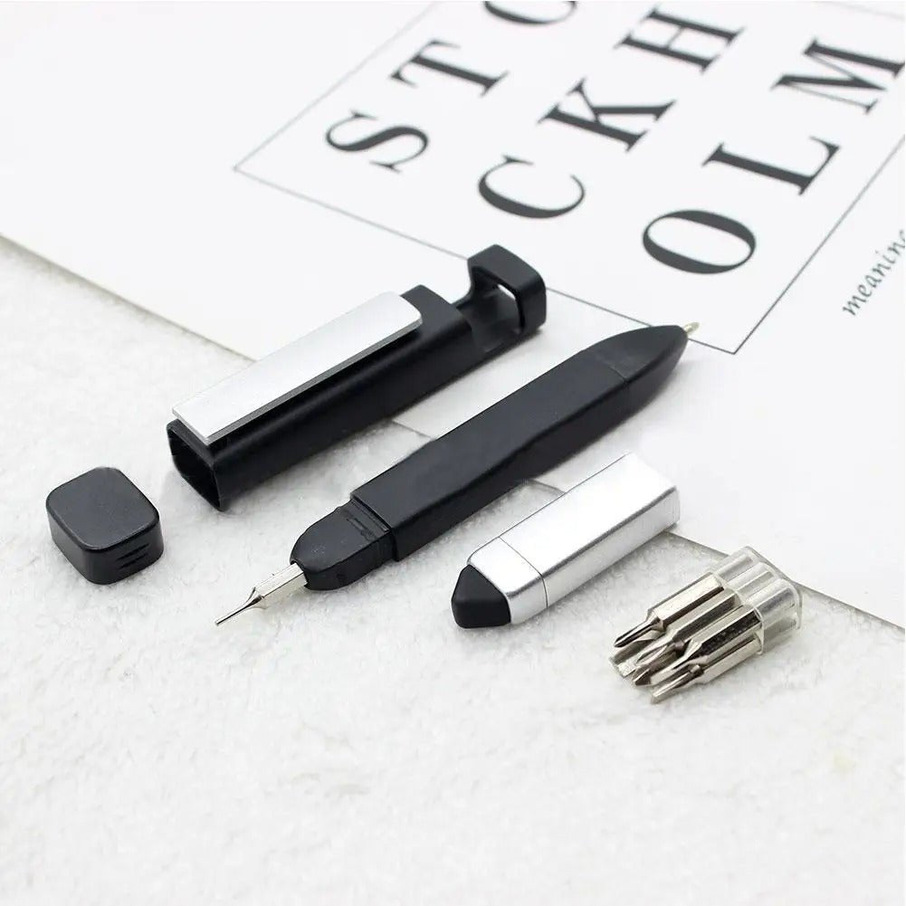 Pen-shaped Phone Holder - Multifunctional Ballpoint Pen with Screwdriver Sets