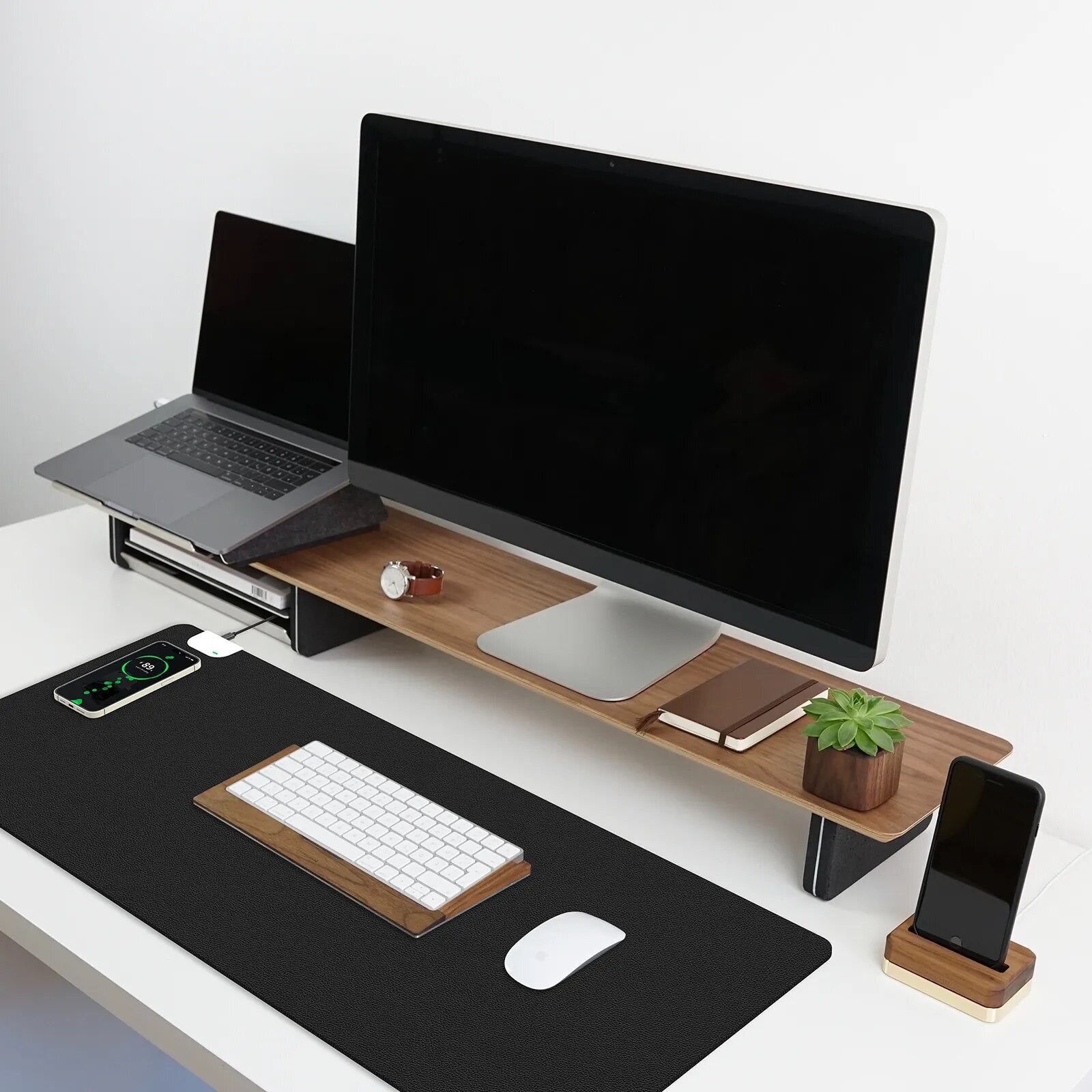 Wireless Charging Desk Mat - Multifunctional Office and Home Desk Pad