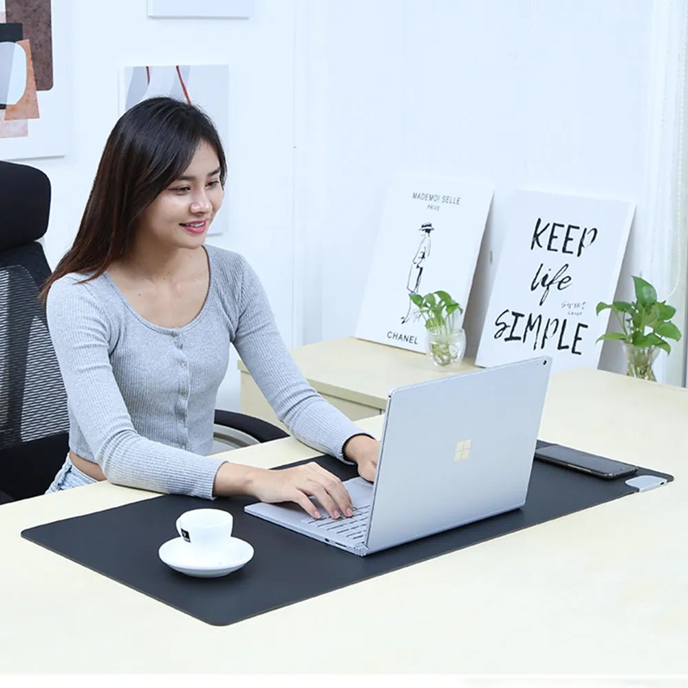 Wireless Charging Desk Mat - Multifunctional Office and Home Desk Pad